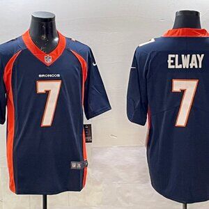 Mens Youth John Elway Navy Stitched Jersey